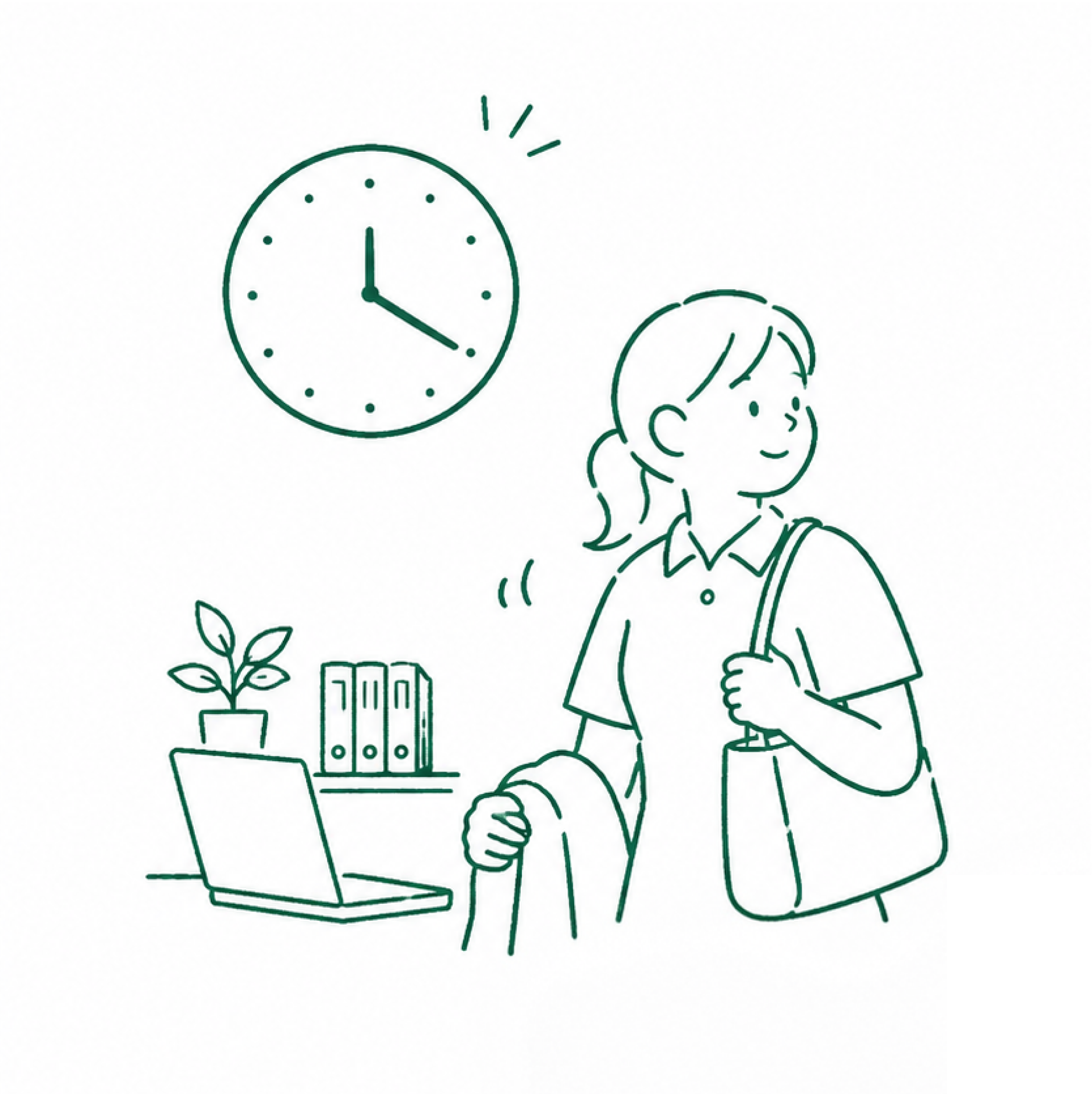 働きやすい勤務環境を表すイラスト